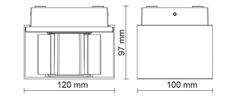 CUBE II S9320 Surface Mounted Exterior LED Wall Light Black 10W 3000K IP65 - S9320WW/BK