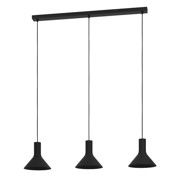 MORESCANA Pendent 3 Lights Black Steel - 390219N