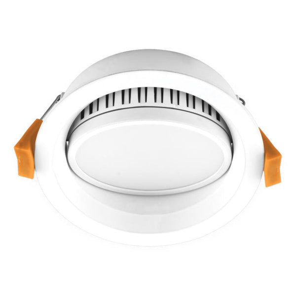 Deco Tilt Round Recessed LED Downlight 13W White Aluminium 3CCT / DALI - 21667