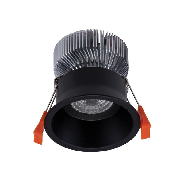 Deep Round Recessed Downlight 10W Black Aluminium 3000K - 20614