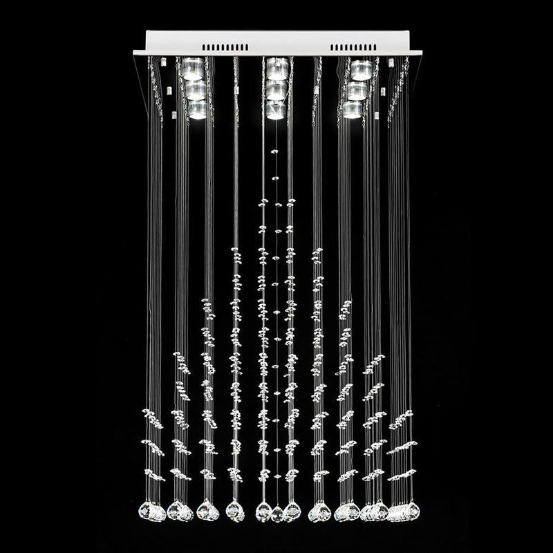 Everest Ceiling Crystal 9 Lights W600mm Chrome 5000K - 35006