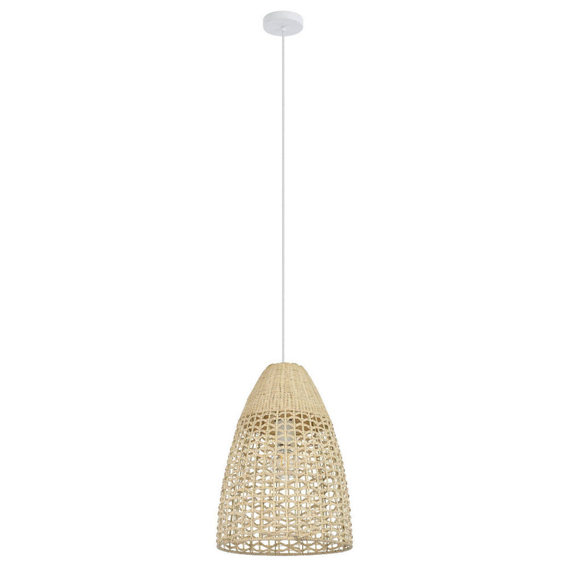 SAMBUCONA Pendant Light W350mm White Steel Natural Wood - 390237N