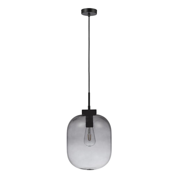 Flaunt Pendant Light Black Metal Smoke Glass - 22737