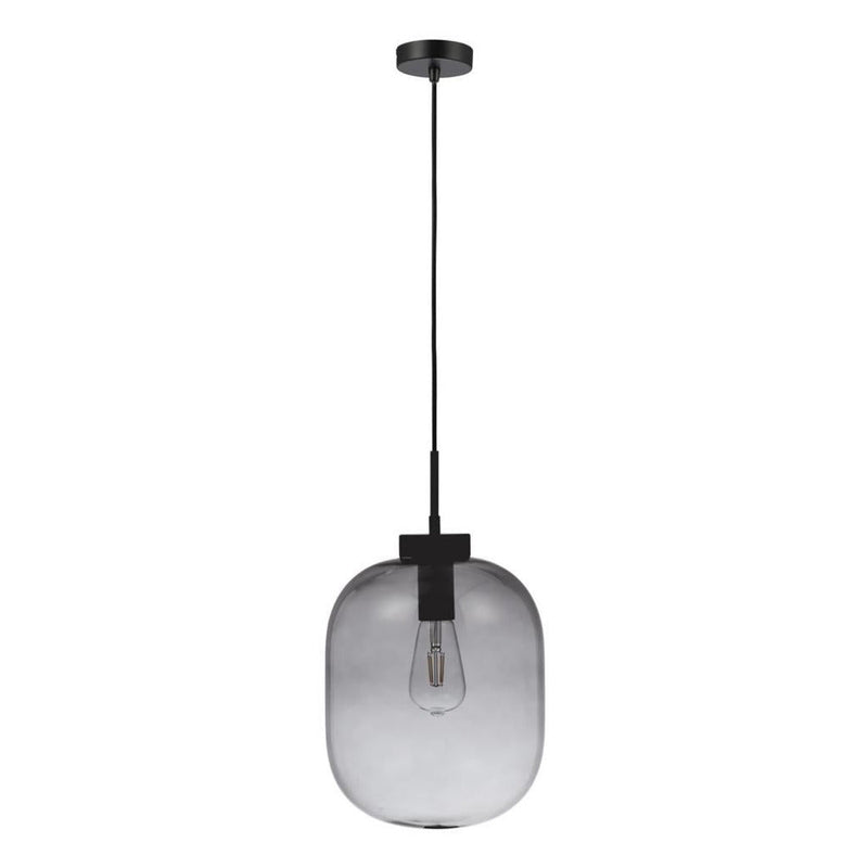 Flaunt Pendant Light Black Metal Smoke Glass - 22737