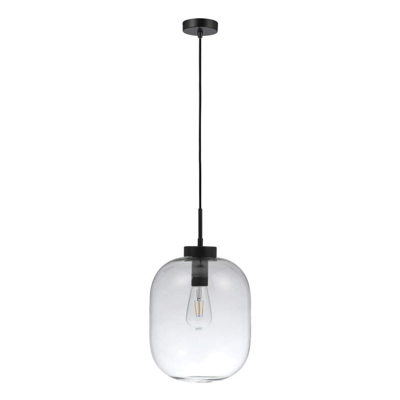 Flaunt Pendant Light Black Metal Clear Glass - 22738