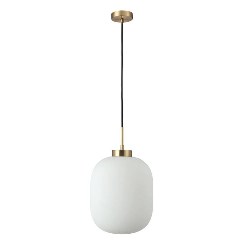 Flaunt Pendant Light Satin Brass Metal Opal Glass - 22742