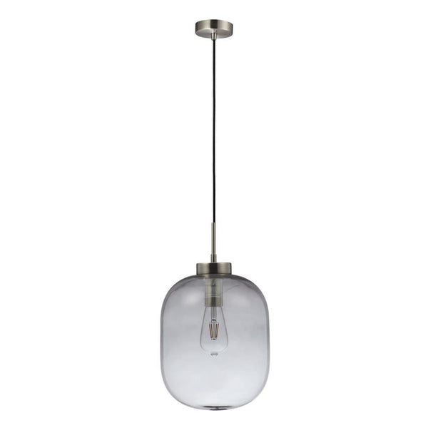 Flaunt Pendant Light Satin Chrome Metal Smoke Glass - 22743