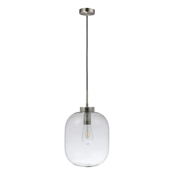 Flaunt Pendant Light Satin Chrome Metal Clear Glass - 22744