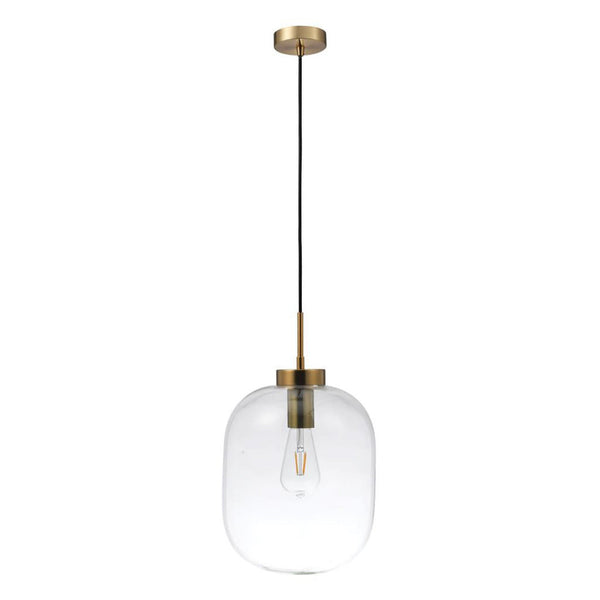 Flaunt Pendant Light Satin Brass Metal Clear Glass - 22741