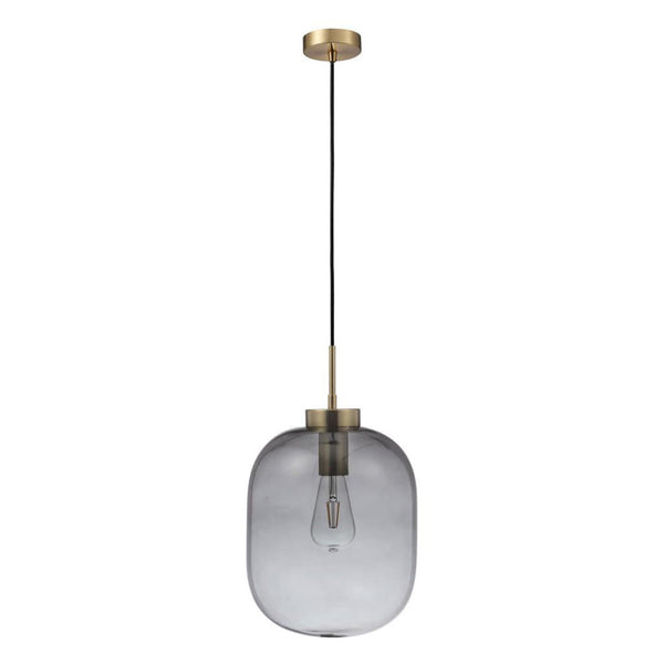 Flaunt Pendant Light Satin Brass Metal Smoke Glass - 22740