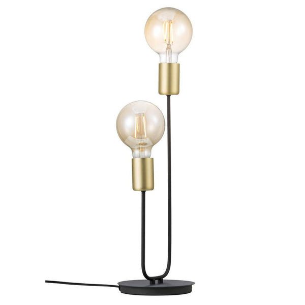 Josefine 2 Light Table Lamp Matt Black & Brass - 48955003