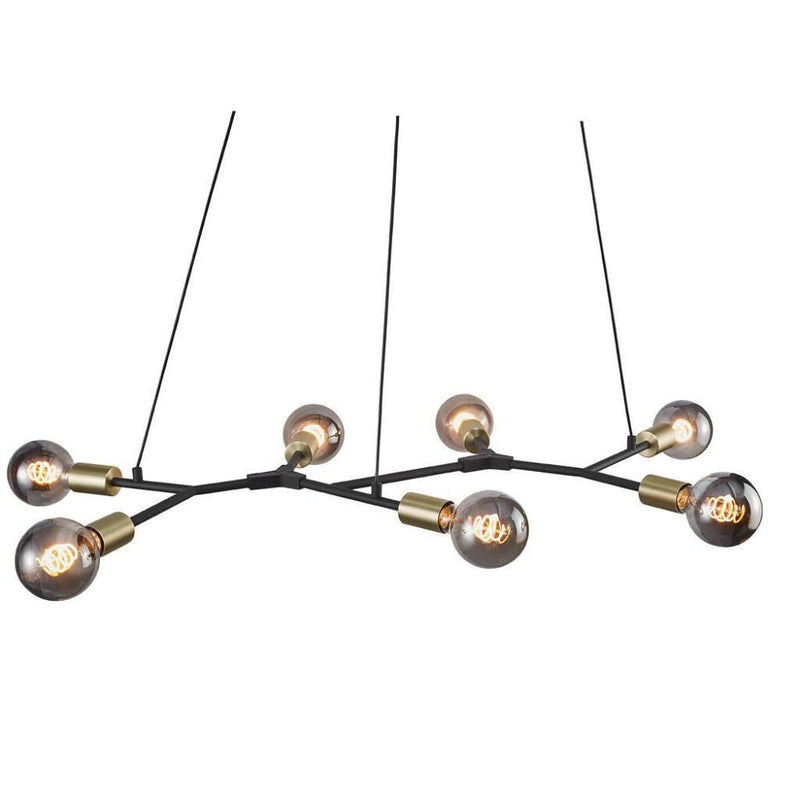 Josefine 7 Light Island Pendant Matt Black  & Brass - 2010303003