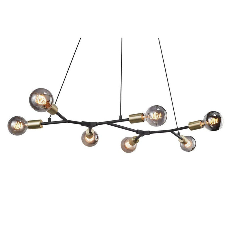 Josefine 7 Light Island Pendant Matt Black  & Brass - 2010303003