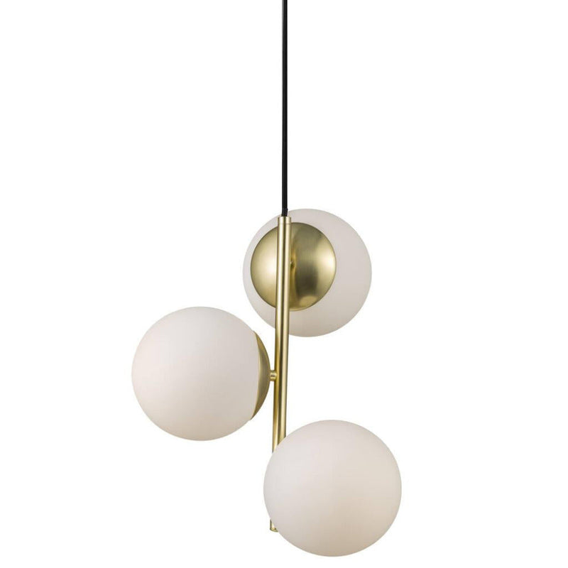 Lilly 3 Light Pedant Brass & Opal White - 48603035