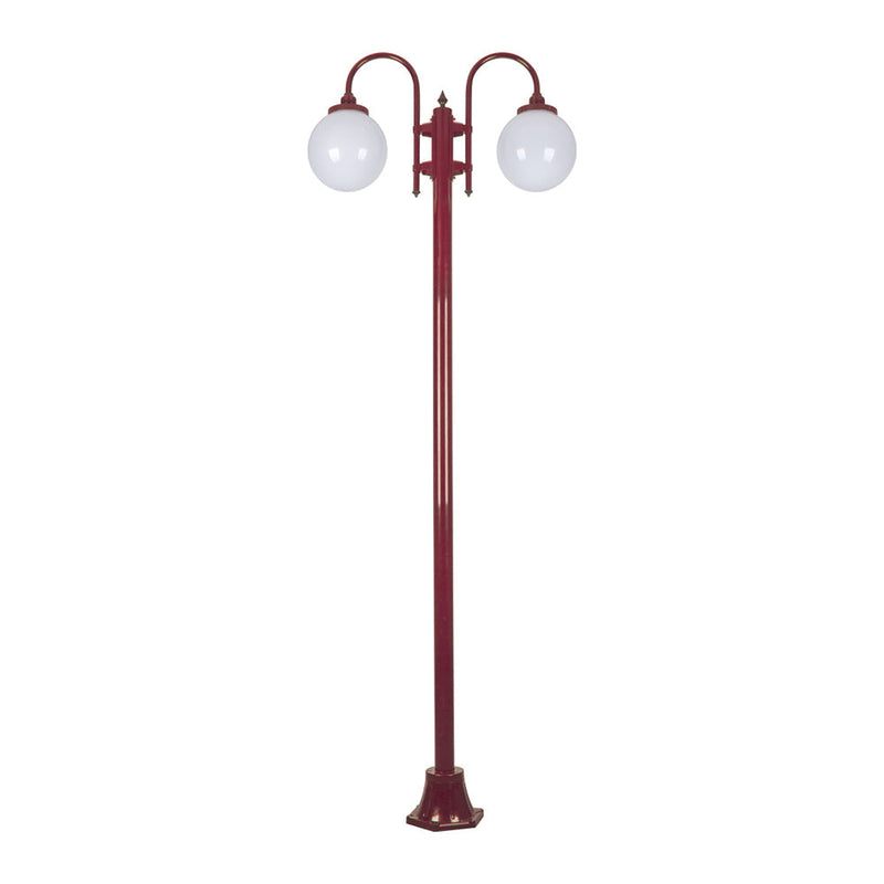 Lisbon Post 2 Lights Down Bracket H2380mm W820mm Burgundy Aluminium - 15790