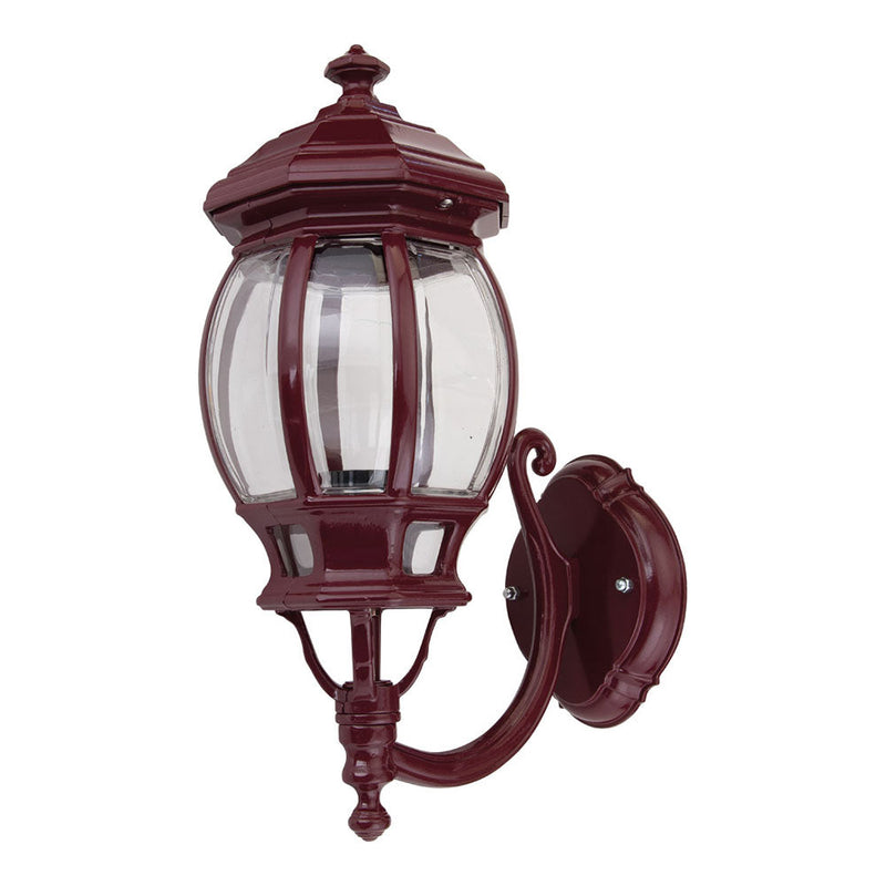 Vienna Outdoor Wall Lantern Up Bracket H430mm Burgundy Aluminium - 15958