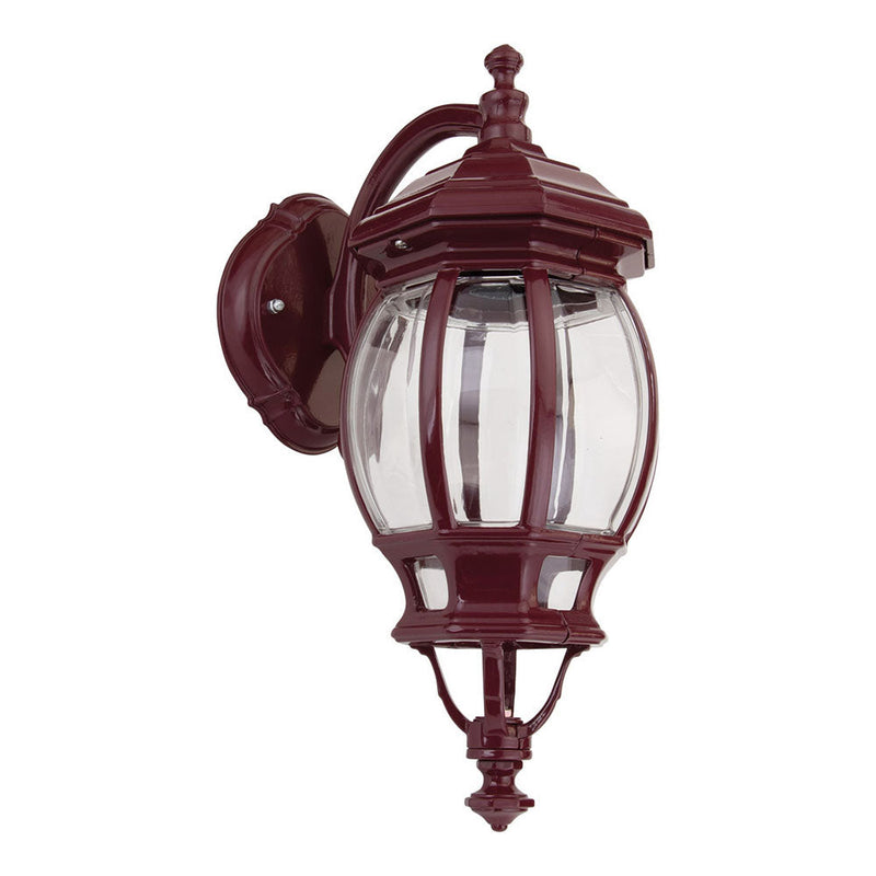 Vienna Outdoor Wall Lantern Down Bracket H430mm Burgundy Aluminium - 15964