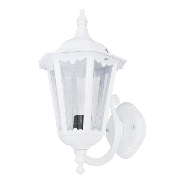 Chester Outdoor Wall Lantern Up Bracket H422mm White Aluminium - 15043