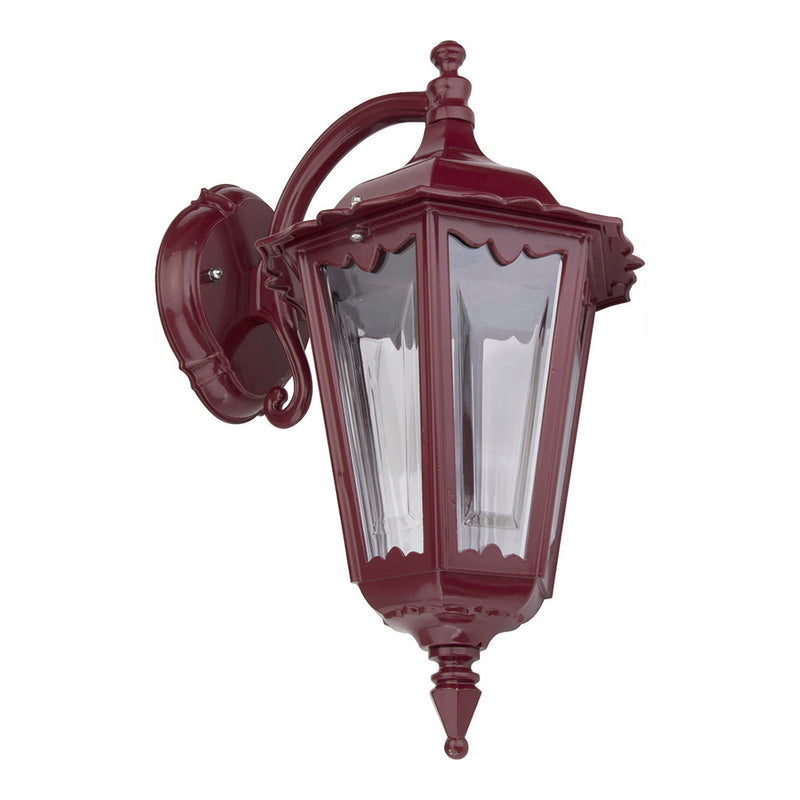 Chester Outdoor Wall Lantern Down Bracket H422mm Burgundy Aluminium - 15046