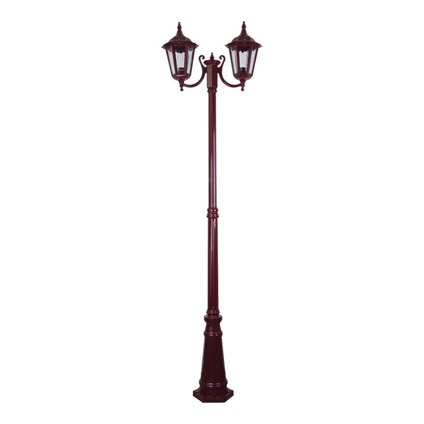 Chester Post 2 Lights H2420mm Burgundy Aluminium - 15052