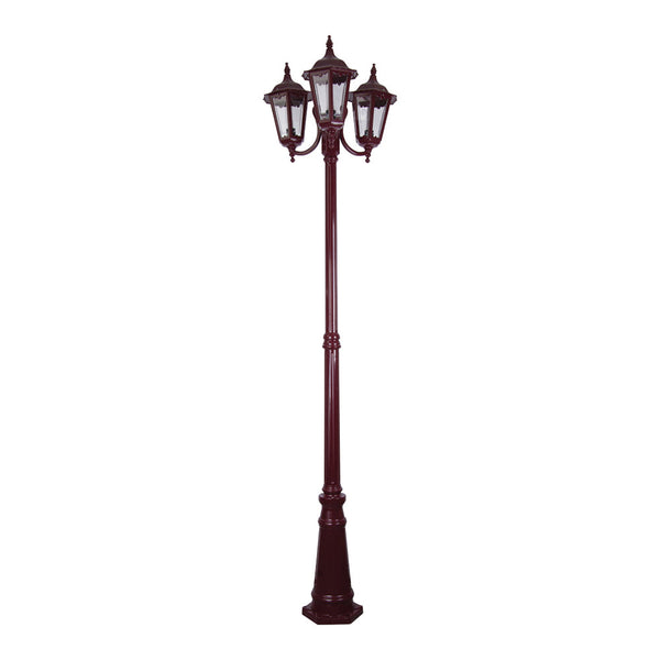 Chester Post 3 Lights H2350mm Burgundy Aluminium - 15058