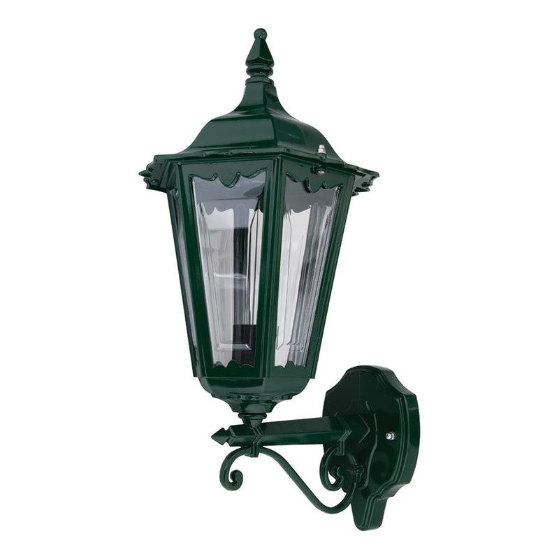 Chester Outdoor Wall Lantern Up Bracket Green Aluminium - 14975