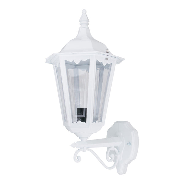 Chester Outdoor Wall Lantern Up Bracket White Aluminium - 14977