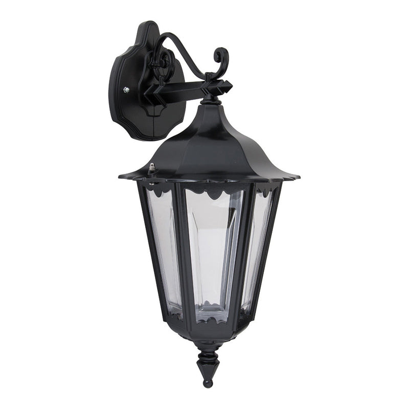 Chester Outdoor Wall Lantern Down Bracket Black Aluminium - 14979