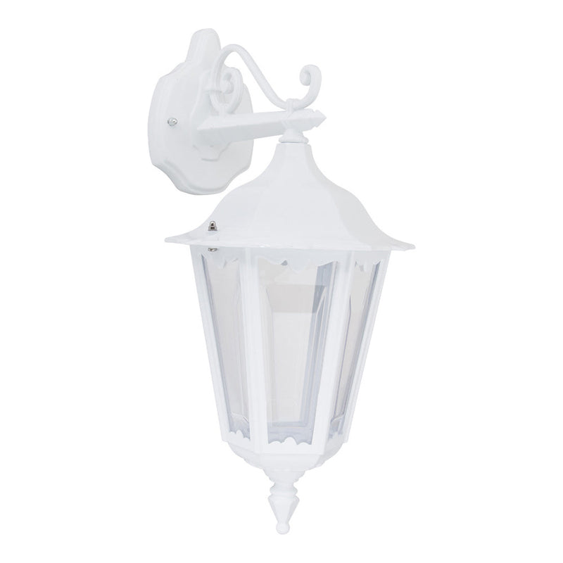 Chester Outdoor Wall Lantern Down Bracket White Aluminium - 14983