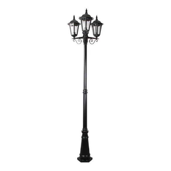 Chester Post 3 Lights H2420mm Black Aluminium - 15027