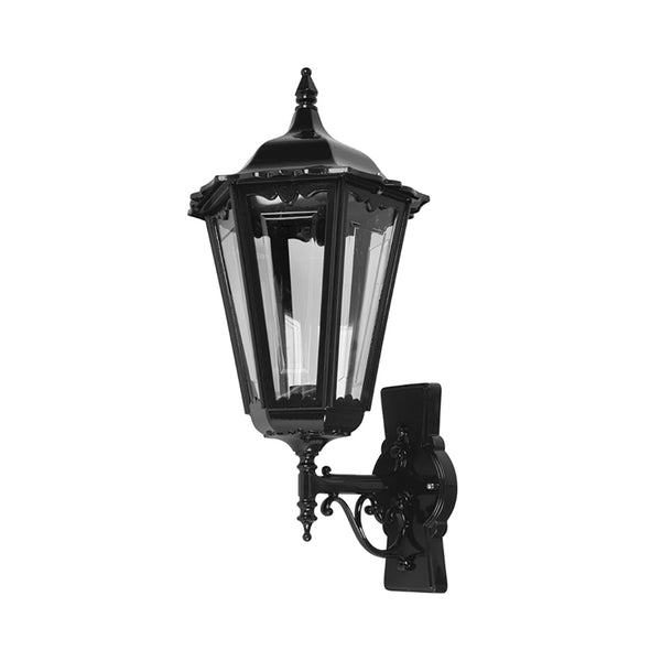 Chester Outdoor Wall Lantern Up Bracket H655mm Black Aluminium - 15063