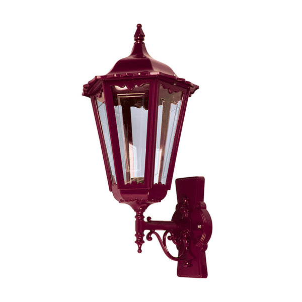 Chester Outdoor Wall Lantern Up Bracket H655mm Burgundy Aluminium - 15064