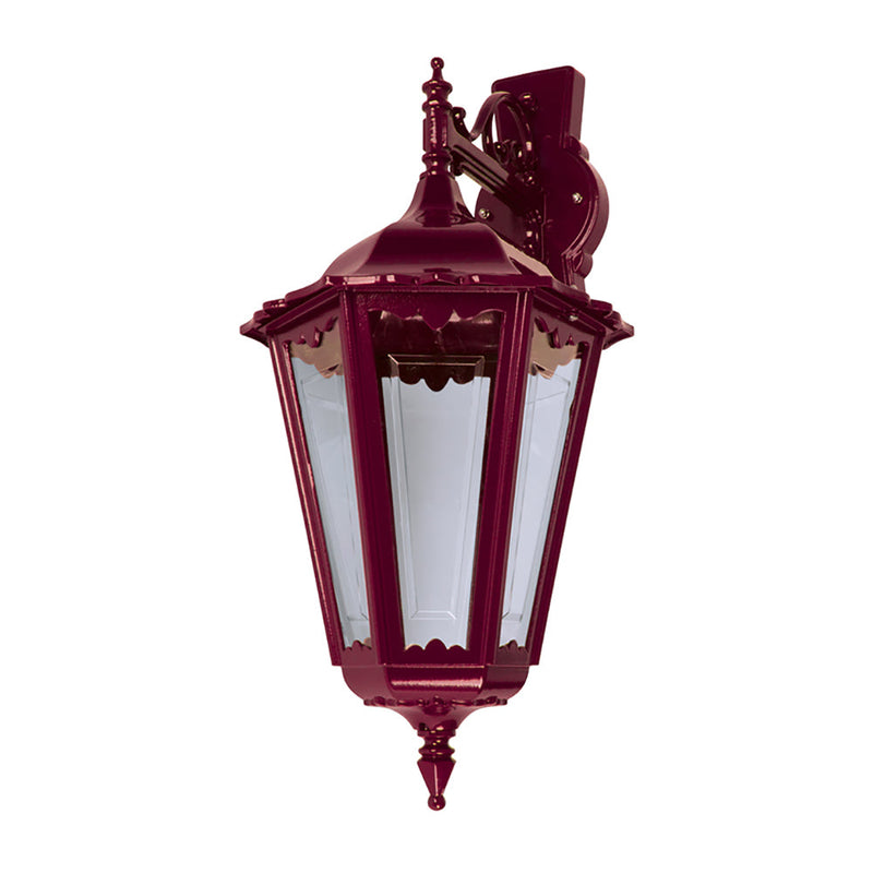 Chester Outdoor Wall Lantern Down Bracket H575mm Burgundy Aluminium - 15070