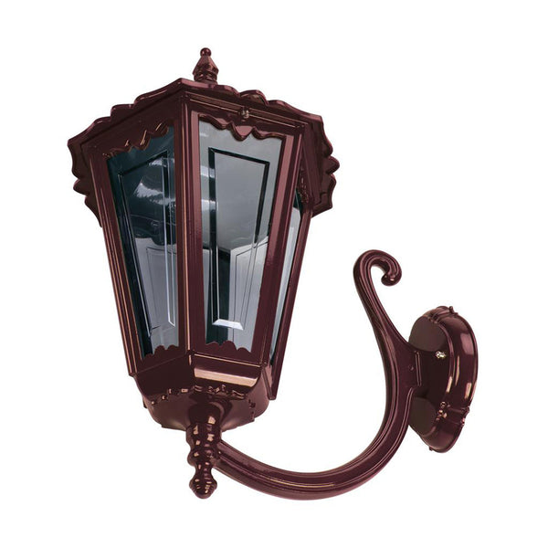 Chester Outdoor Wall Lantern Up Bracket H655mm Burgundy Aluminium - 15100