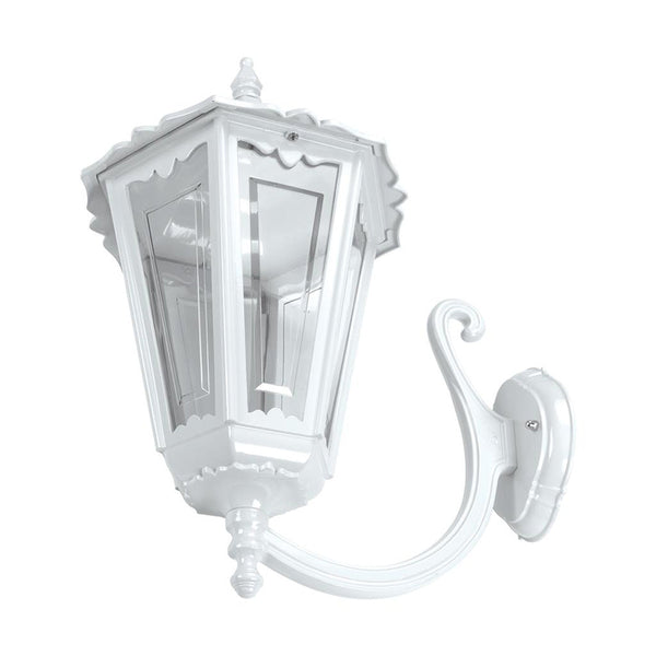 Chester Outdoor Wall Lantern Up Bracket H655mm White Aluminium - 15102