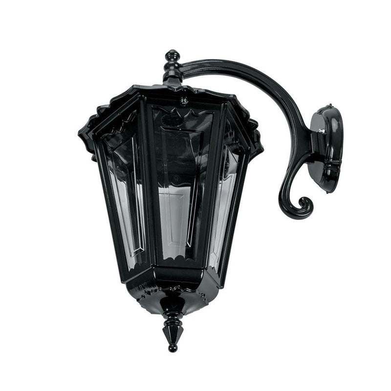 Chester Outdoor Wall Lantern Down Bracket H655mm Black Aluminium - 15104