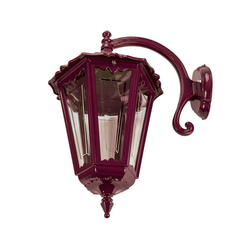 Chester Outdoor Wall Lantern Down Bracket H655mm Burgundy Aluminium - 15105