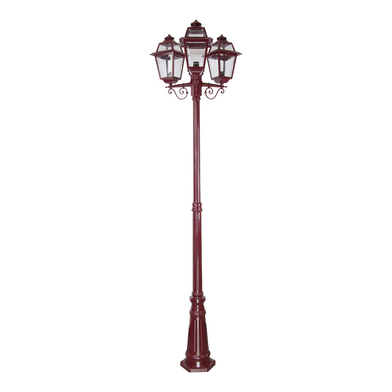 Avignon Post 3 Lights H2420mm Burgundy Aluminium - 15250