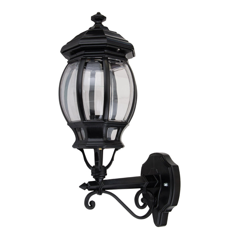 Vienna Outdoor Wall Lantern Up Bracket H510mm Black Aluminium - 15885