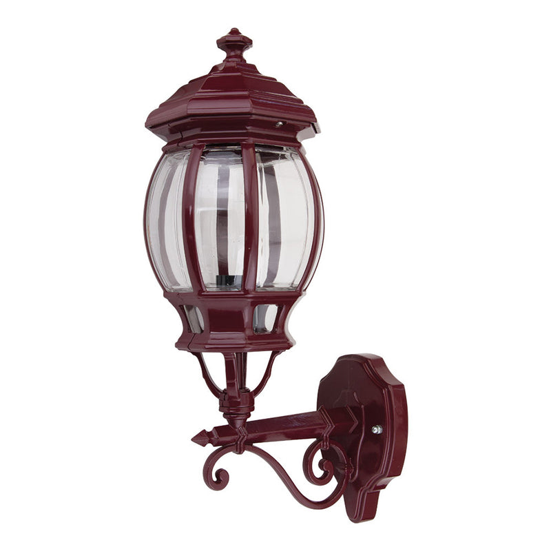 Vienna Outdoor Wall Lantern Up Bracket H510mm Burgundy Aluminium - 15886