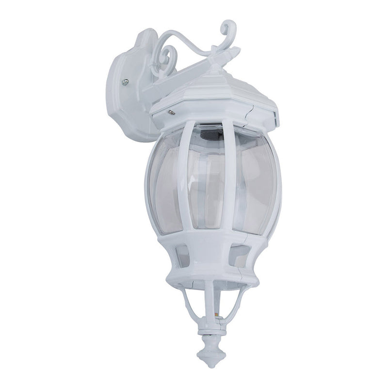 Vienna Outdoor Wall Lantern Down Bracket H510mm White Aluminium - 15895