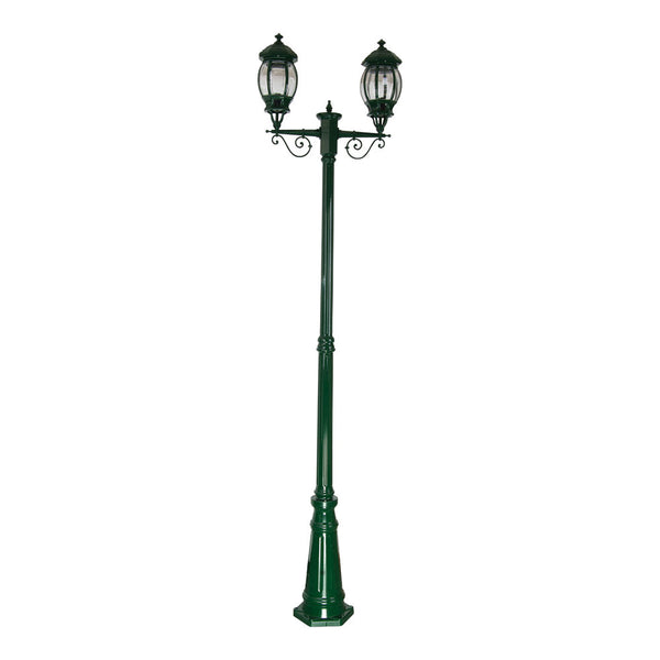 Vienna Post 2 Lights H2410mm Green Aluminium - 15935