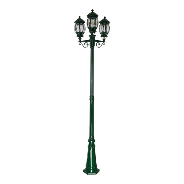 Vienna Post 3 Lights H2410mm Green Aluminium - 15941