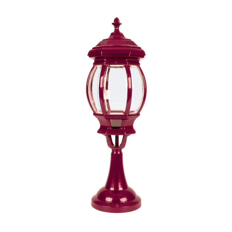 Vienna Pillar & Pedestal Light H630mm Burgundy Aluminium - 16000