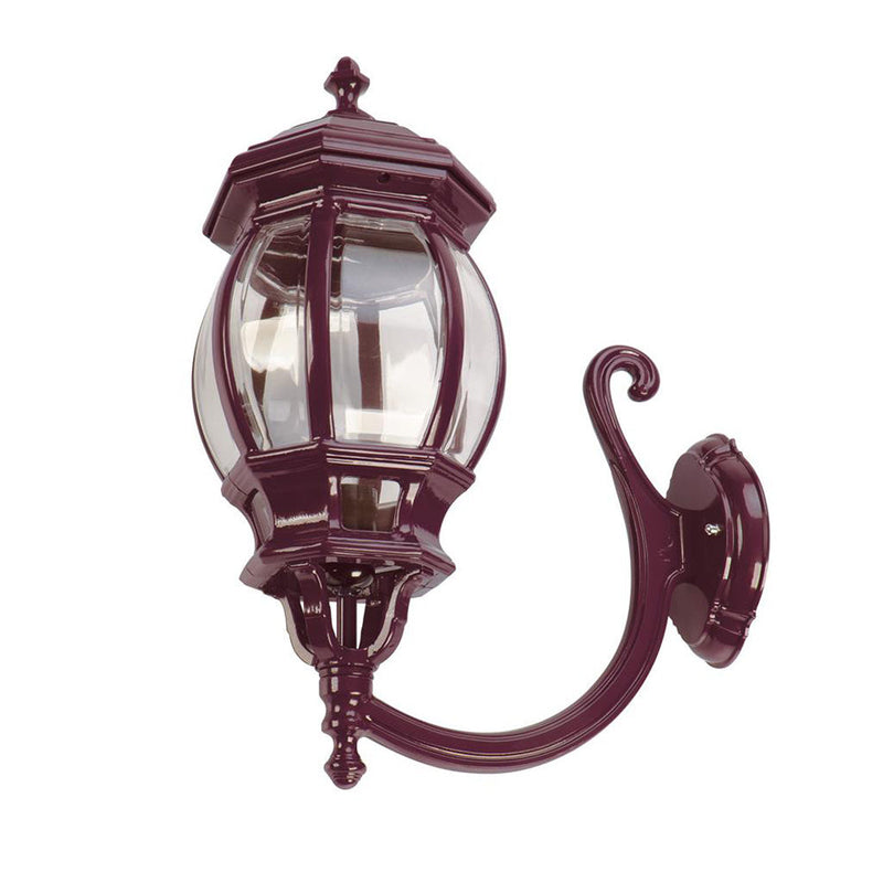 Vienna Outdoor Wall Lantern Up Bracket H625mm Burgundy Aluminium - 16125