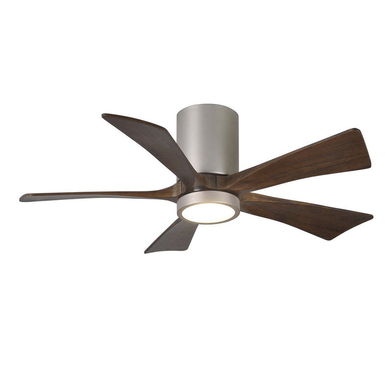 Irene 5 Hugger DC Ceiling Fan With LED 42" Brushed Nickel Body & Walnut - IR5HLK-BN-42