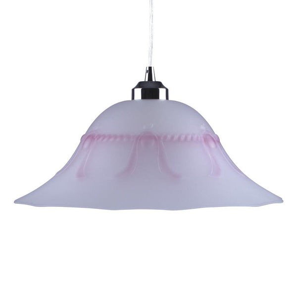 Lace Pendant Light W360mm Pink Glass - 91547