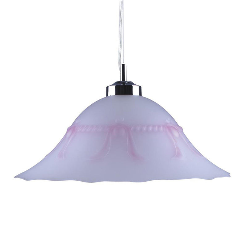 Lace Pendant Light W420mm Pink Glass - 91551