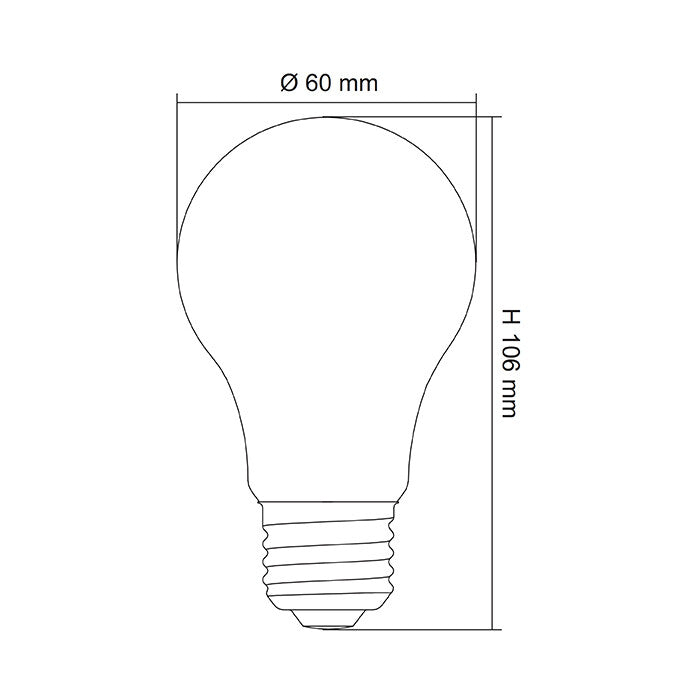 LG5 LED Filament Globe 240V 4W ES Opal Polycarbonate 2700K - LG5/27E27D