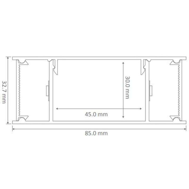 Lumaline Up & Down Wall Sconce W600mm Aluminium 5000K - 23604